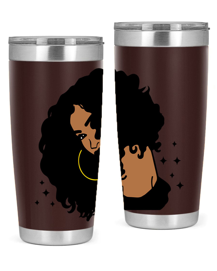 Black Women - Queen 54# Tumbler showcasing a stylish design with double wall vacuum insulation, perfect for hot and cold beverages.