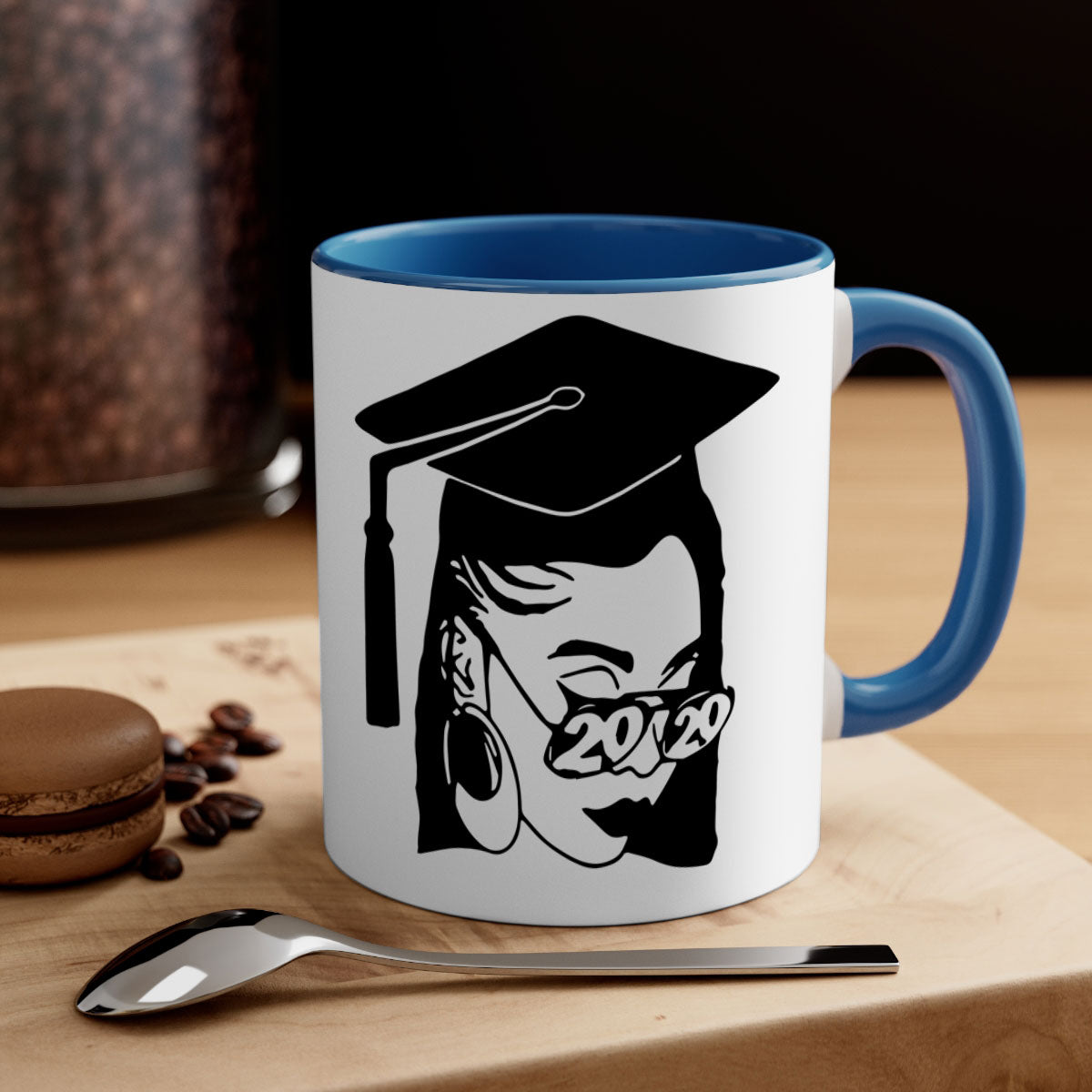 Black Women - Queen Mug featuring a two-tone design with a colored handle and glossy finish, perfect for coffee or tea.