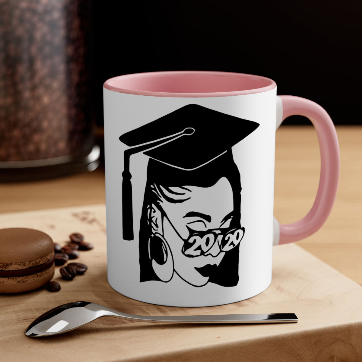 Black Women - Queen Mug featuring a two-tone design with a colored handle and glossy finish, perfect for coffee or tea.