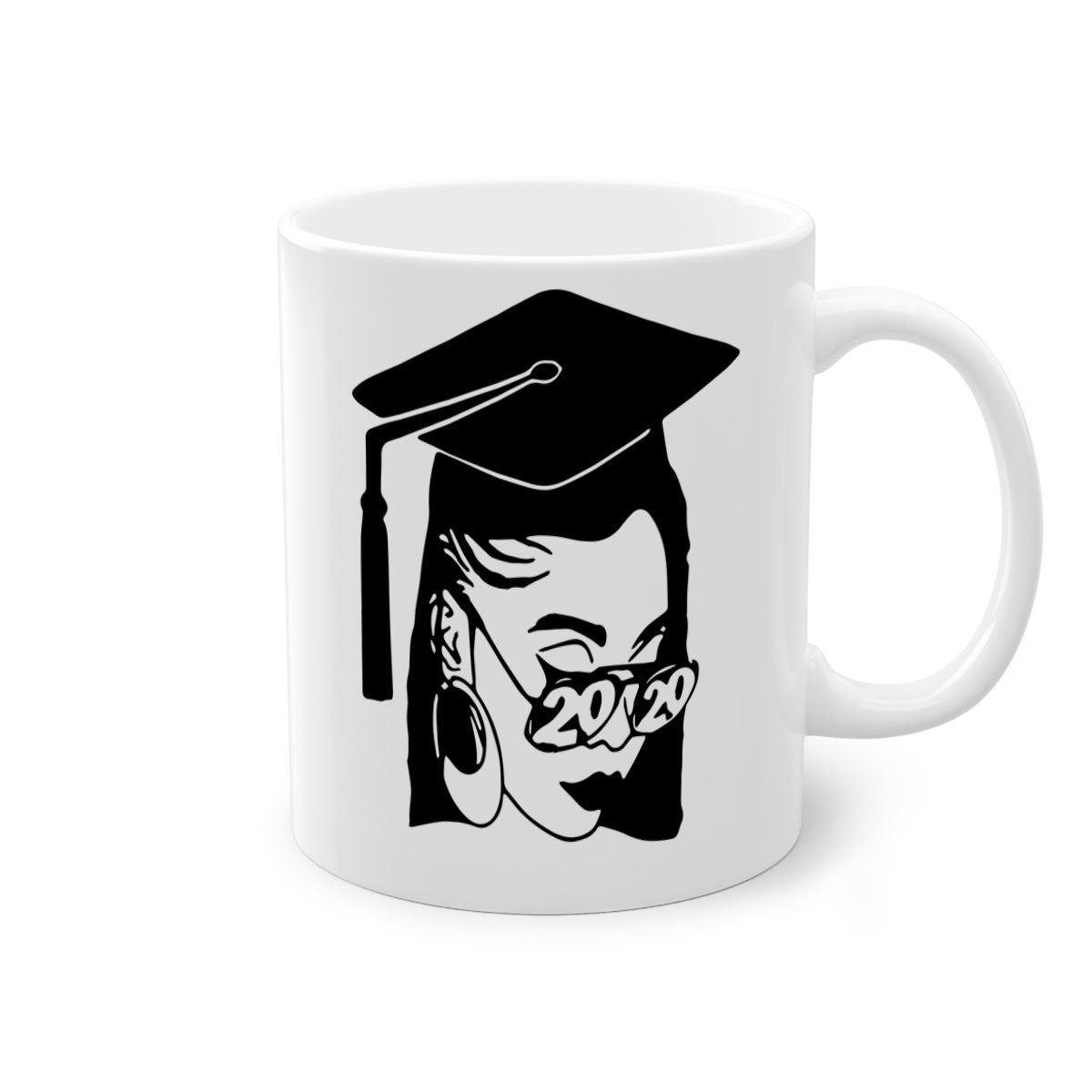 Black Women - Queen Mug featuring a two-tone design with a colored handle and glossy finish, perfect for coffee or tea.