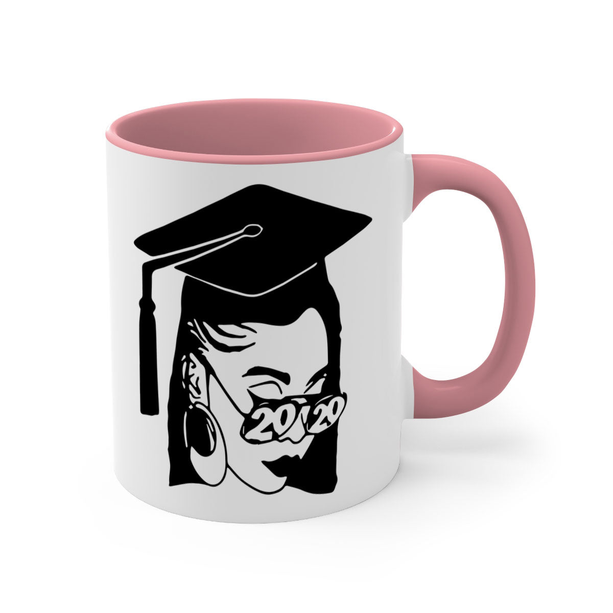 Black Women - Queen Mug featuring a two-tone design with a colored handle and glossy finish, perfect for coffee or tea.