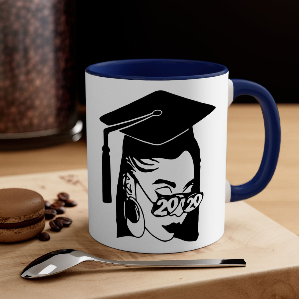 Black Women - Queen Mug featuring a two-tone design with a colored handle and glossy finish, perfect for coffee or tea.