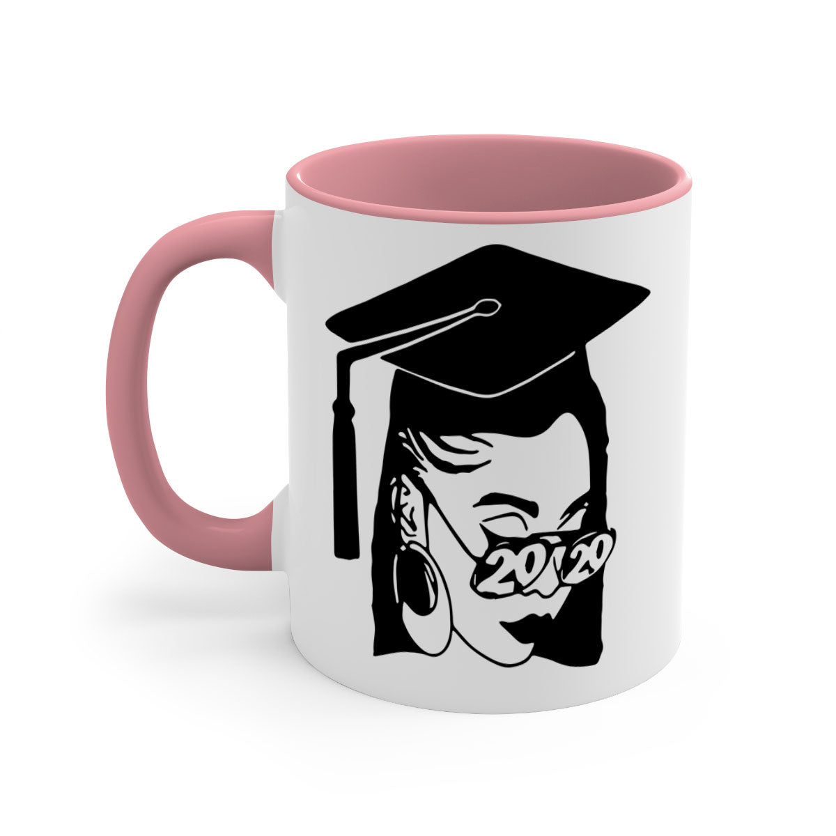 Black Women - Queen Mug featuring a two-tone design with a colored handle and glossy finish, perfect for coffee or tea.