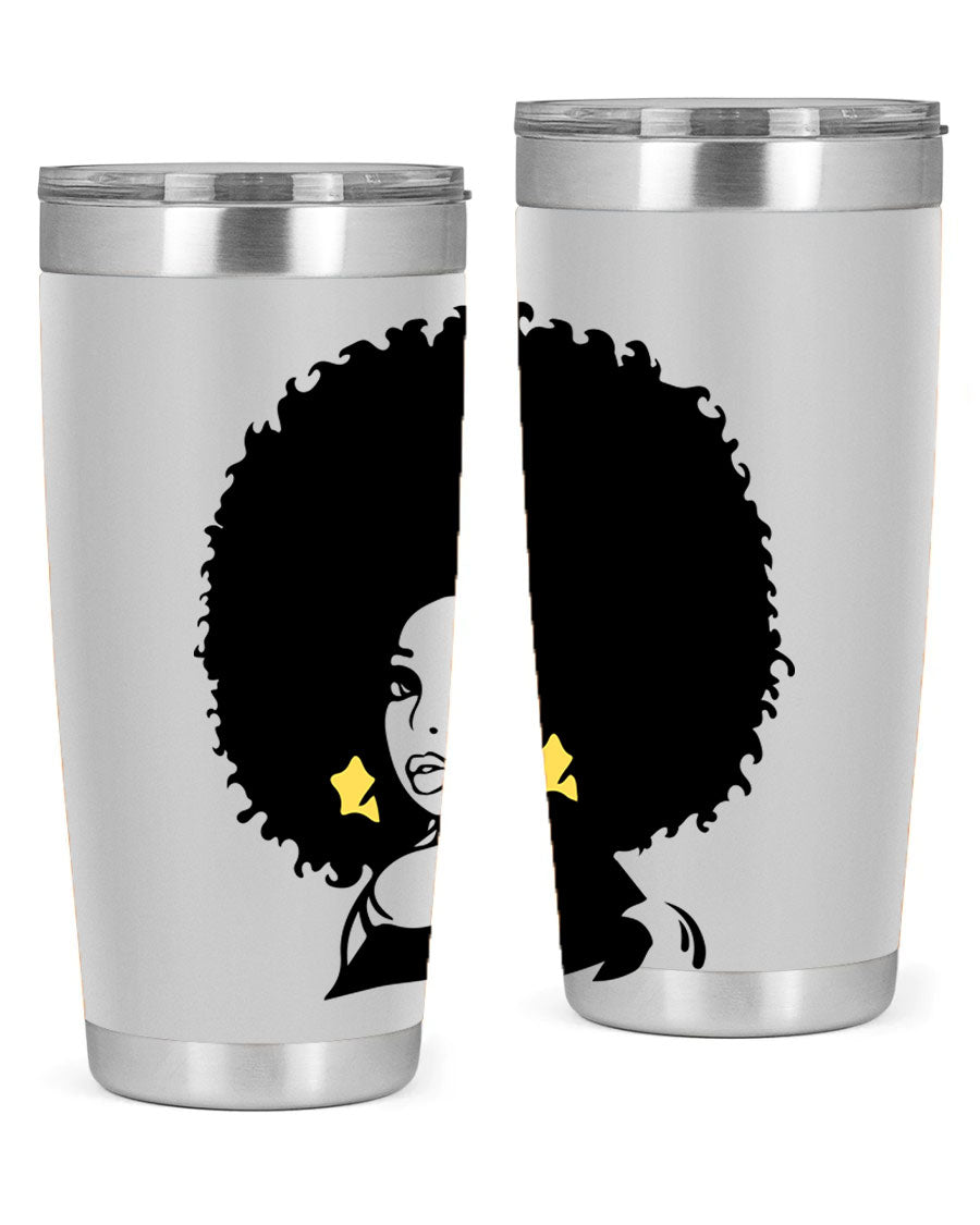 Black Women - Queen 20oz and 30oz tumblers featuring a stylish design, made from stainless steel with copper lining.