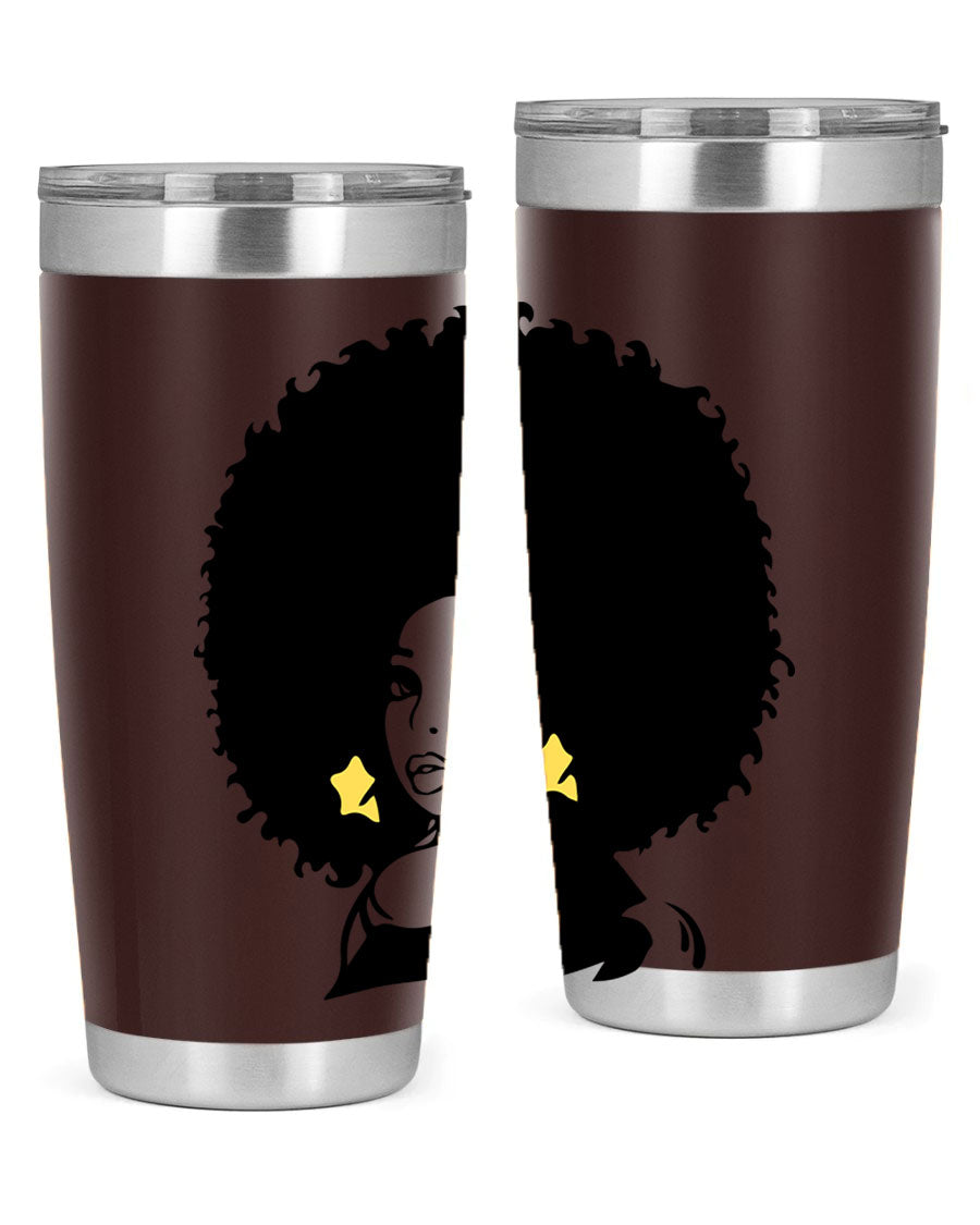 Black Women - Queen 20oz and 30oz tumblers featuring a stylish design, made from stainless steel with copper lining.