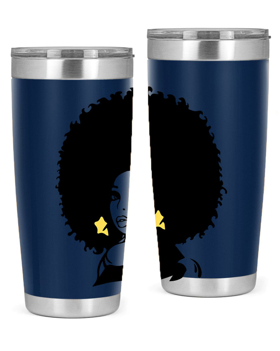 Black Women - Queen 20oz and 30oz tumblers featuring a stylish design, made from stainless steel with copper lining.