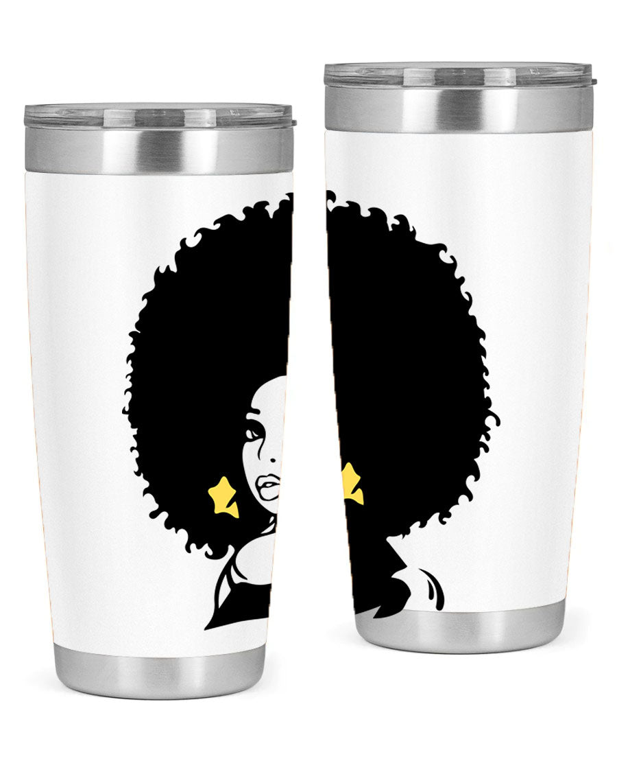 Black Women - Queen 20oz and 30oz tumblers featuring a stylish design, made from stainless steel with copper lining.