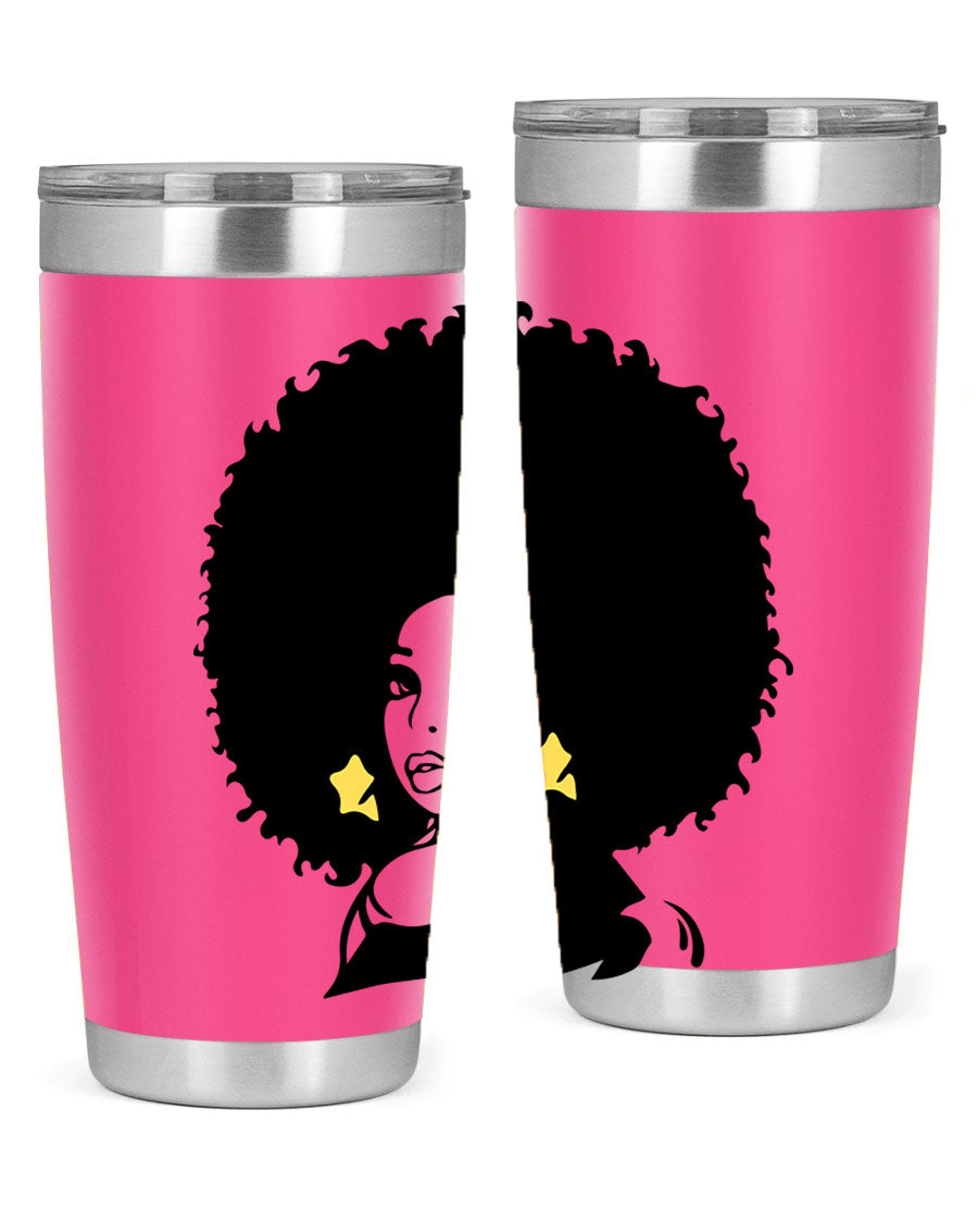 Black Women - Queen 20oz and 30oz tumblers featuring a stylish design, made from stainless steel with copper lining.