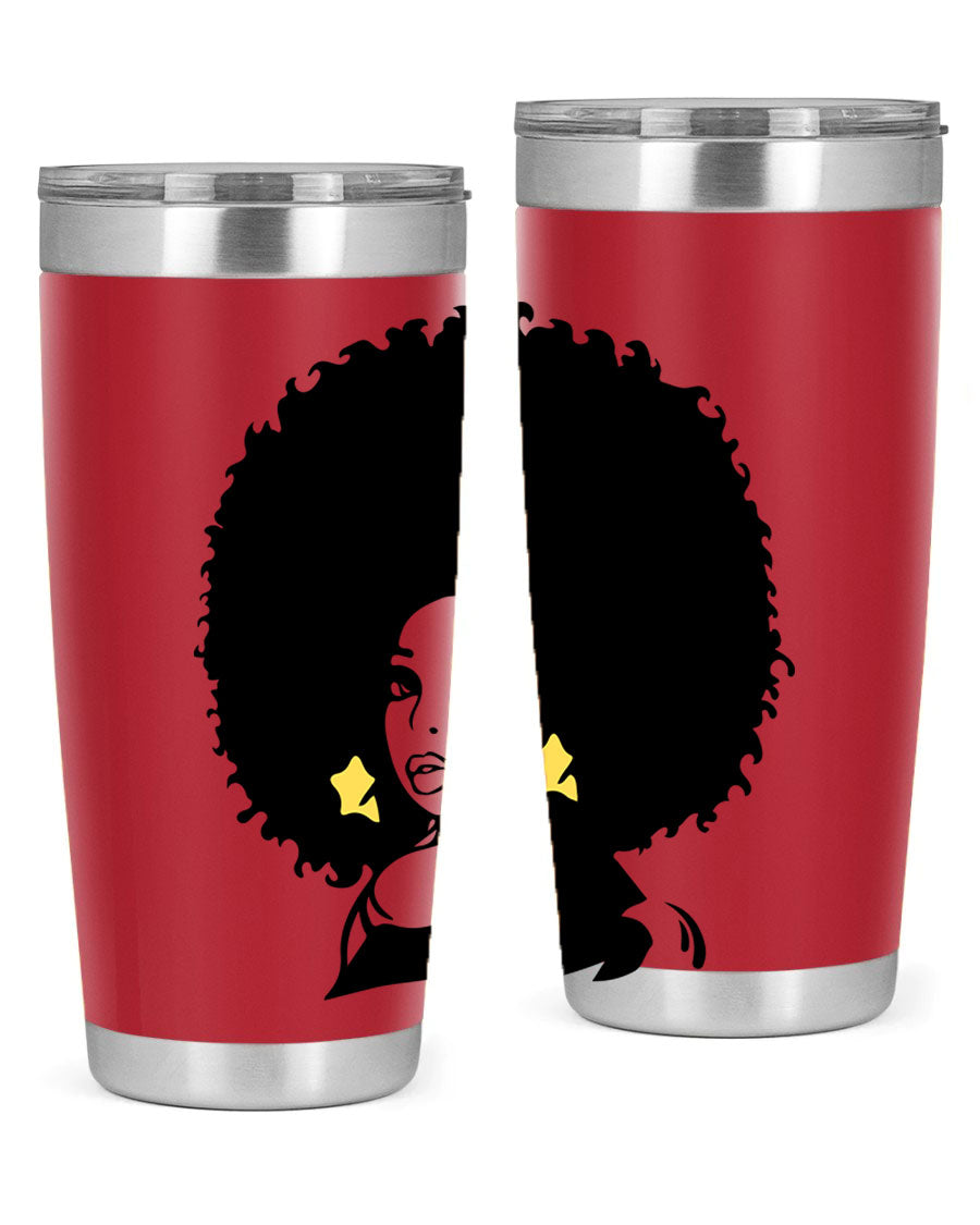 Black Women - Queen 20oz and 30oz tumblers featuring a stylish design, made from stainless steel with copper lining.