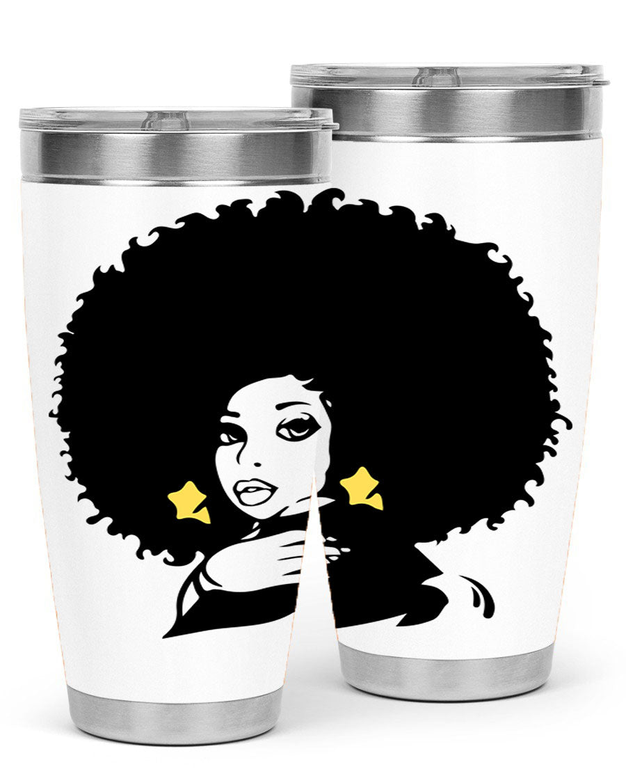 Black Women - Queen 20oz and 30oz tumblers featuring a stylish design, made from stainless steel with copper lining.