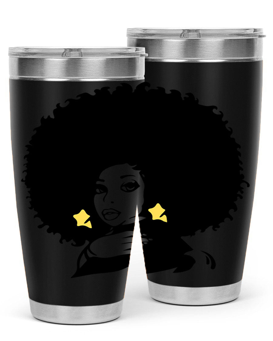 Black Women - Queen 20oz and 30oz tumblers featuring a stylish design, made from stainless steel with copper lining.