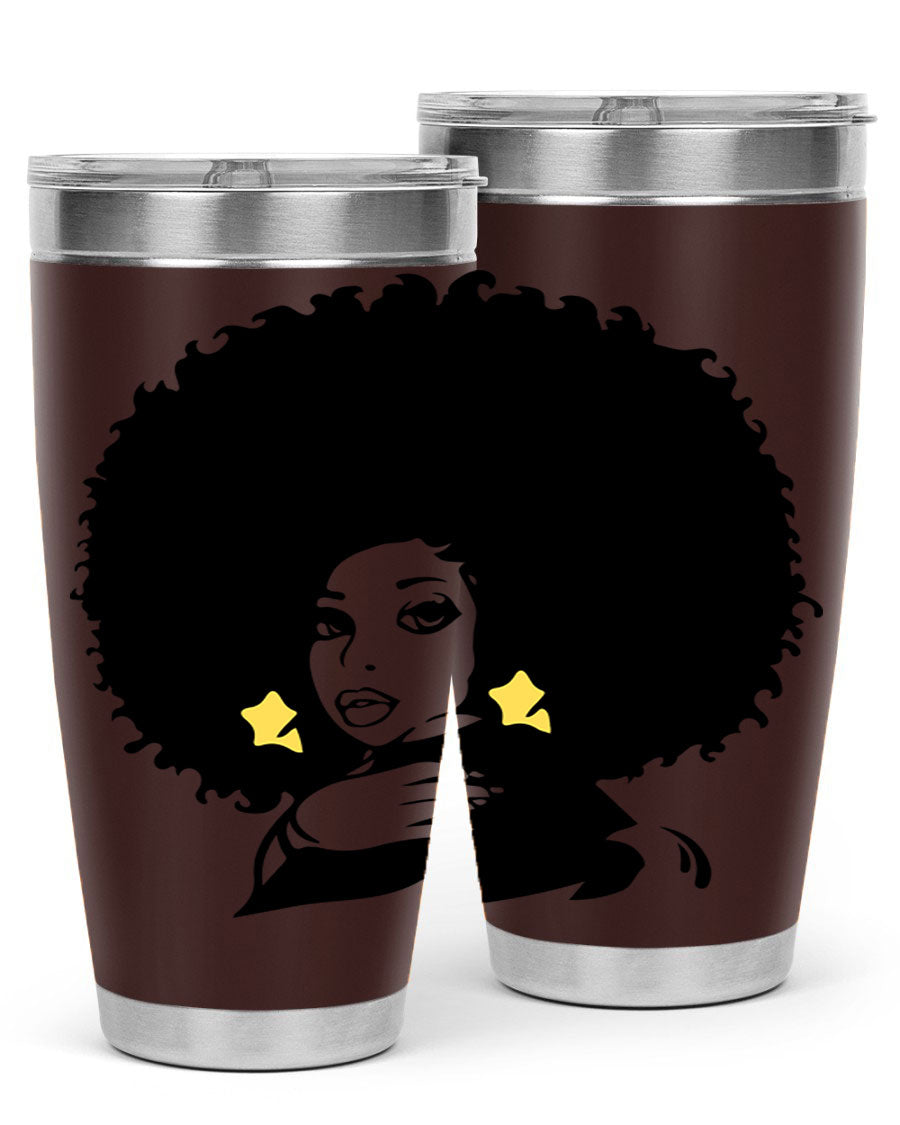 Black Women - Queen 20oz and 30oz tumblers featuring a stylish design, made from stainless steel with copper lining.