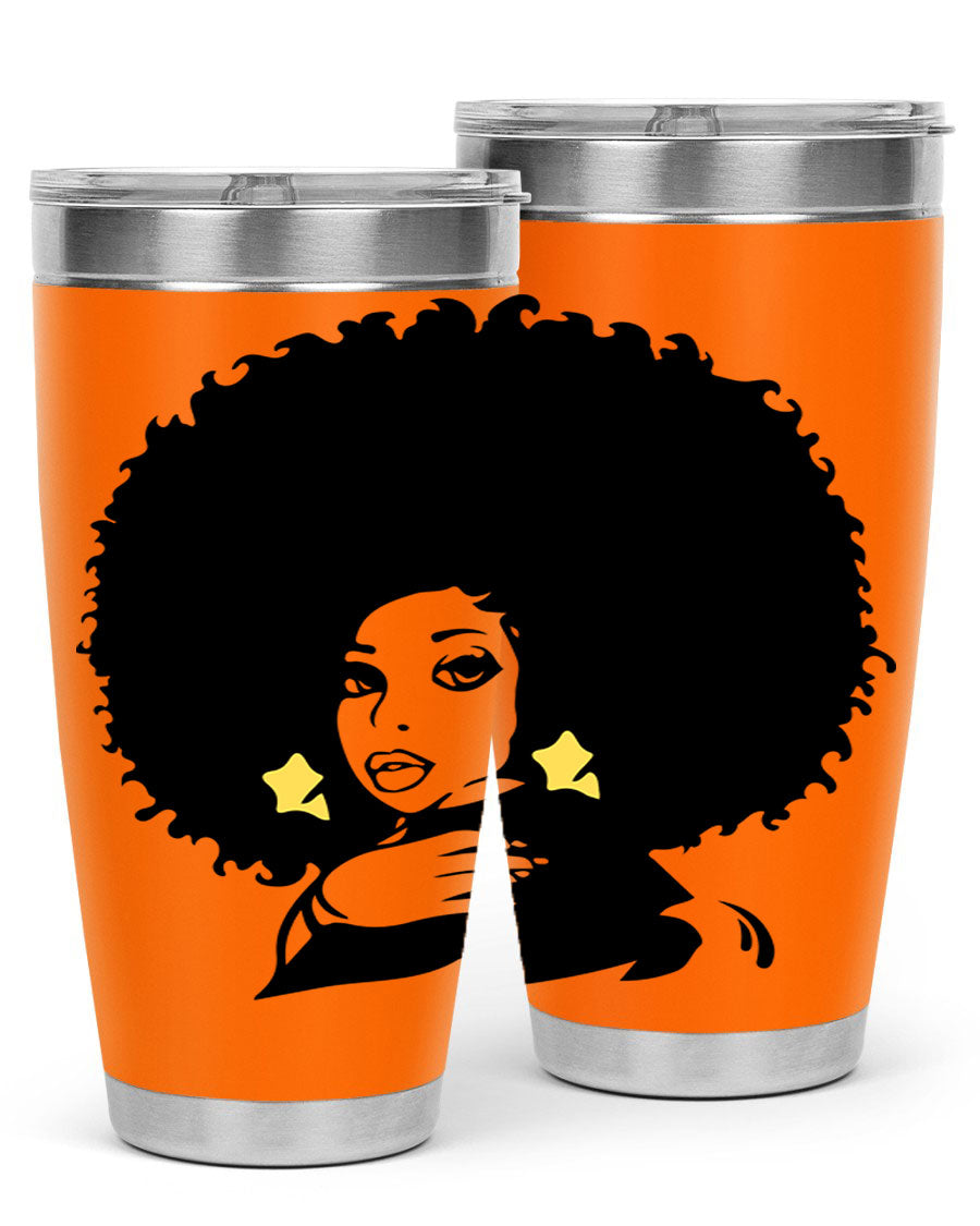 Black Women - Queen 20oz and 30oz tumblers featuring a stylish design, made from stainless steel with copper lining.