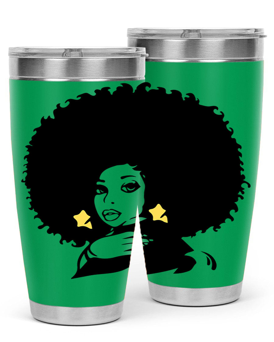 Black Women - Queen 20oz and 30oz tumblers featuring a stylish design, made from stainless steel with copper lining.