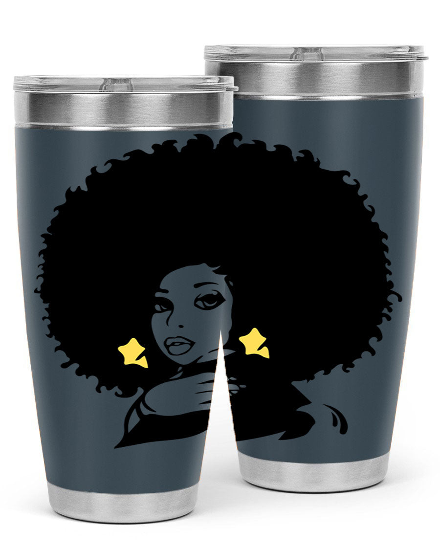 Black Women - Queen 20oz and 30oz tumblers featuring a stylish design, made from stainless steel with copper lining.