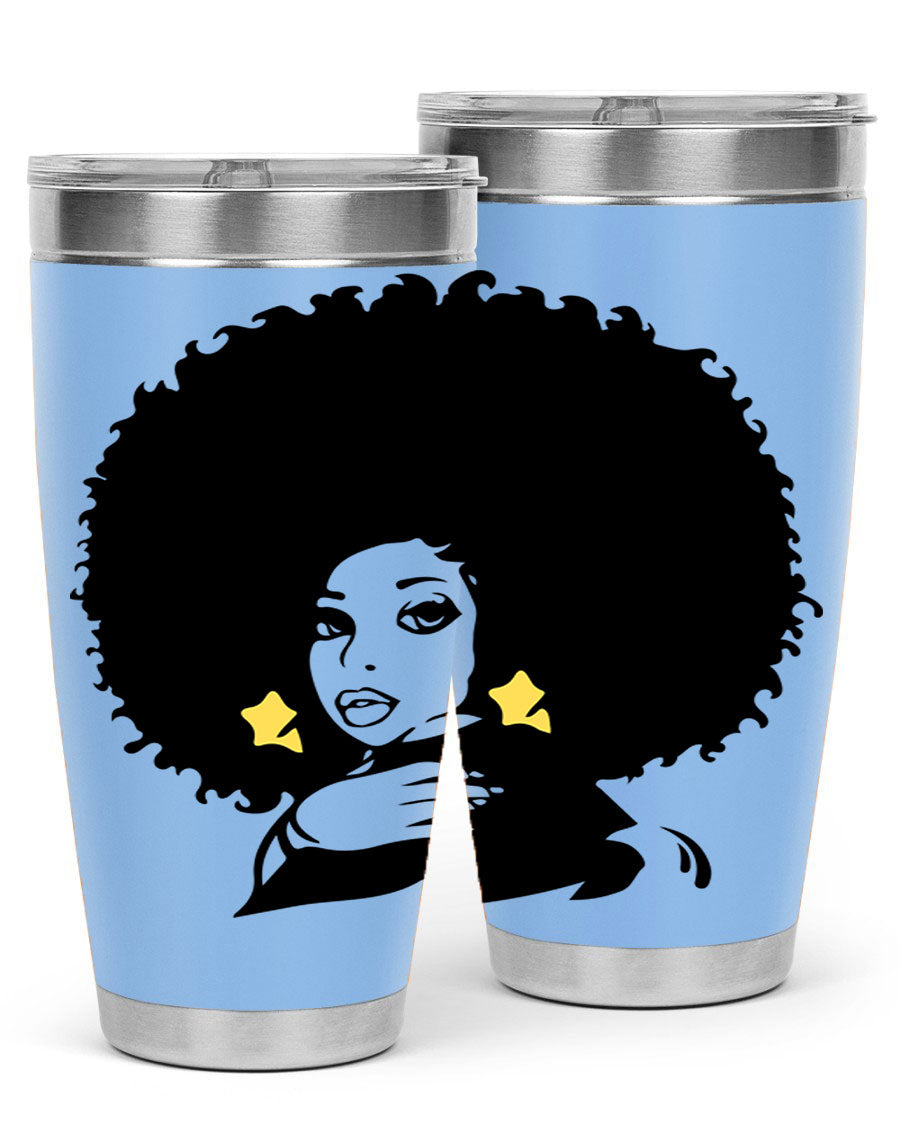 Black Women - Queen 20oz and 30oz tumblers featuring a stylish design, made from stainless steel with copper lining.