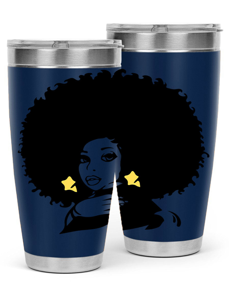 Black Women - Queen 20oz and 30oz tumblers featuring a stylish design, made from stainless steel with copper lining.