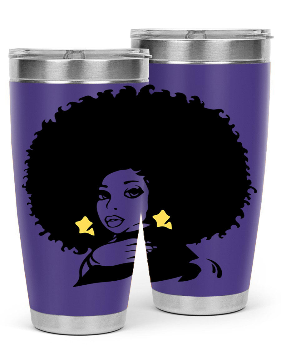 Black Women - Queen 20oz and 30oz tumblers featuring a stylish design, made from stainless steel with copper lining.