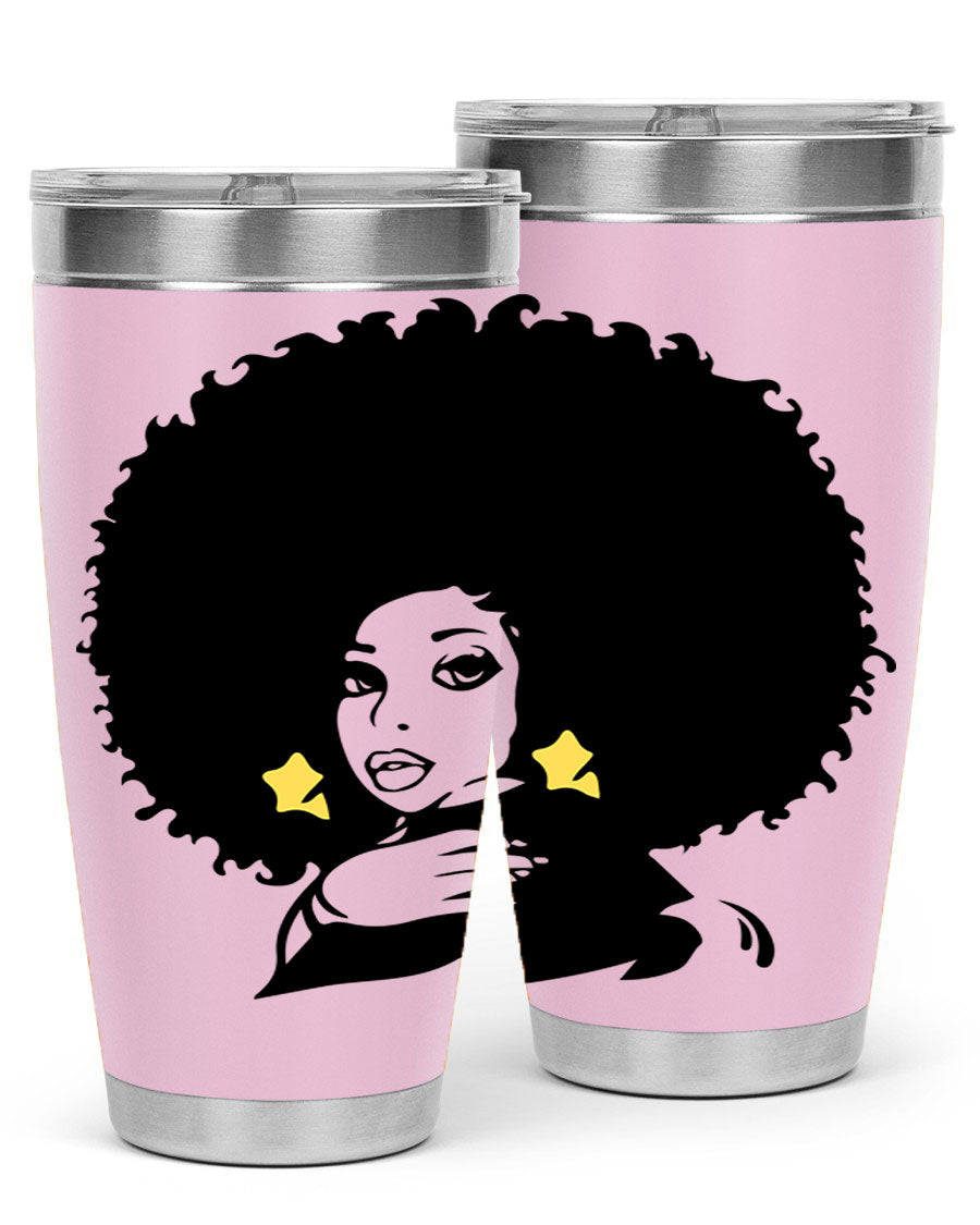 Black Women - Queen 20oz and 30oz tumblers featuring a stylish design, made from stainless steel with copper lining.