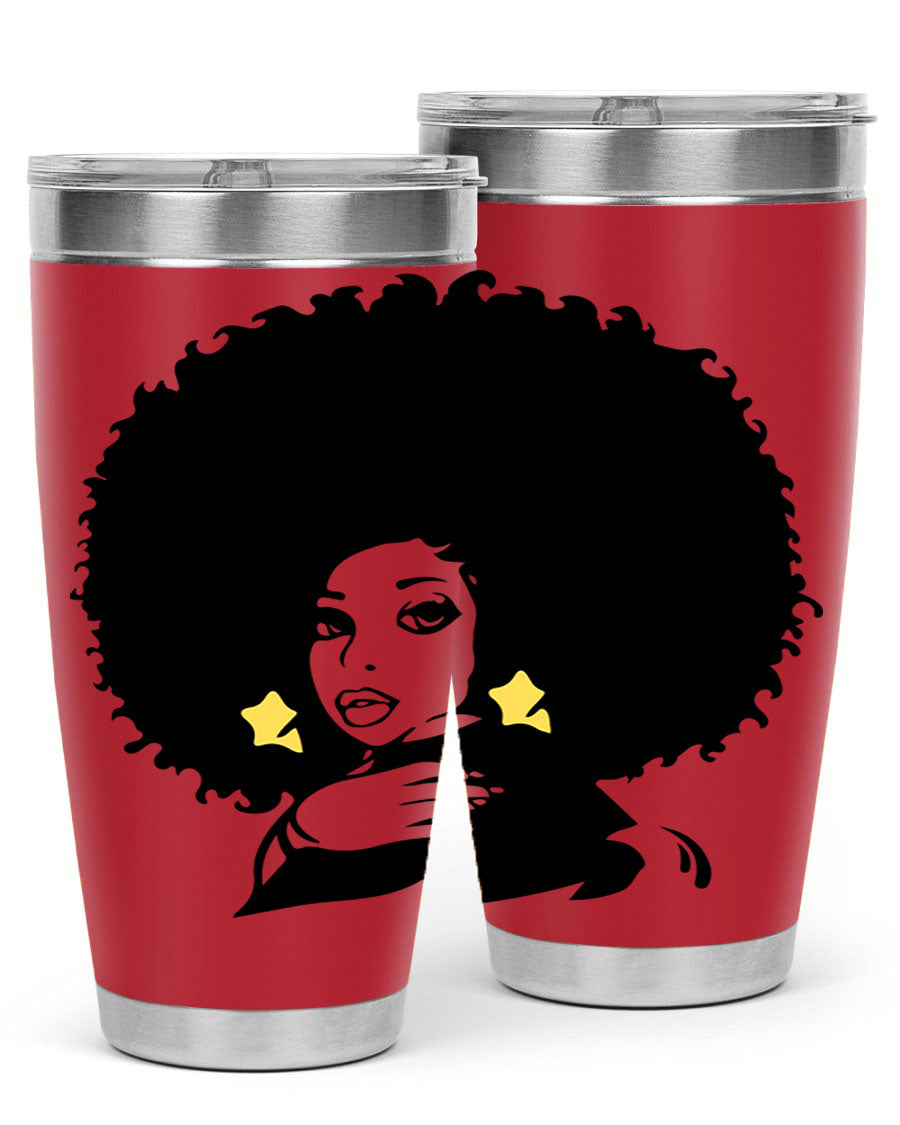 Black Women - Queen 20oz and 30oz tumblers featuring a stylish design, made from stainless steel with copper lining.