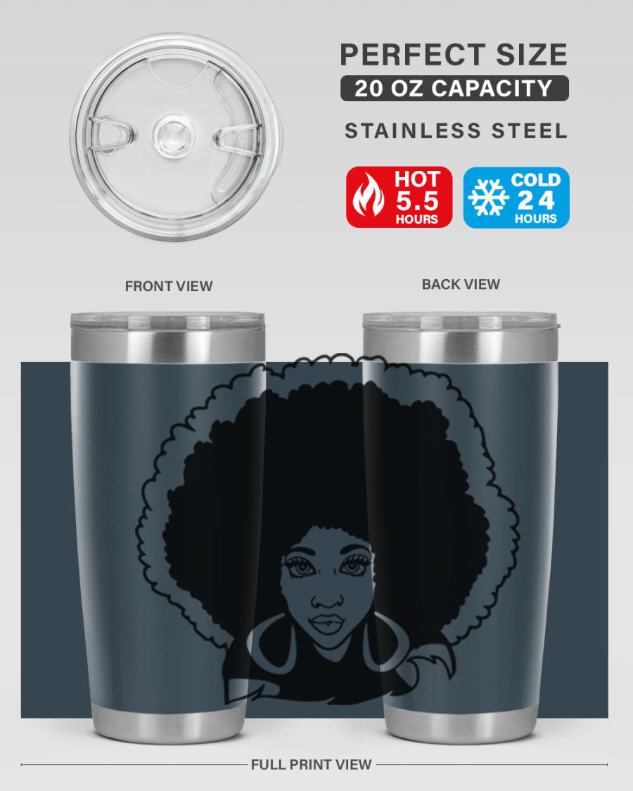 Black Women - Queen 60# Tumbler showcasing a stylish design with double wall vacuum insulation, perfect for hot and cold beverages.