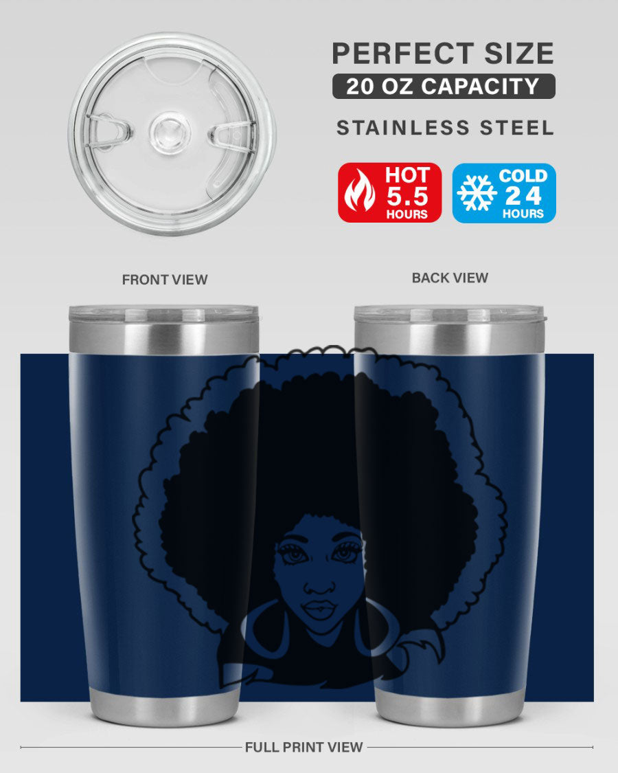 Black Women - Queen 60# Tumbler showcasing a stylish design with double wall vacuum insulation, perfect for hot and cold beverages.