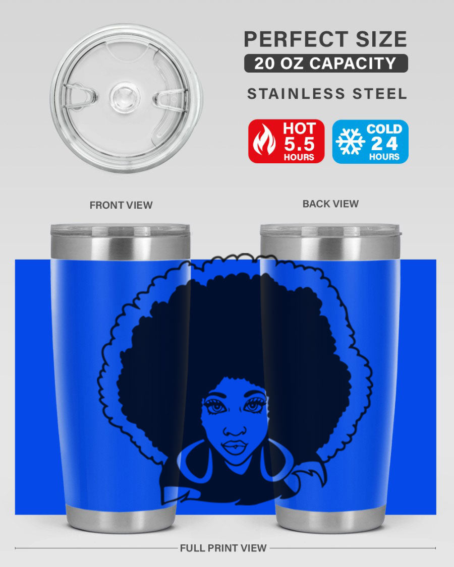 Black Women - Queen 60# Tumbler showcasing a stylish design with double wall vacuum insulation, perfect for hot and cold beverages.