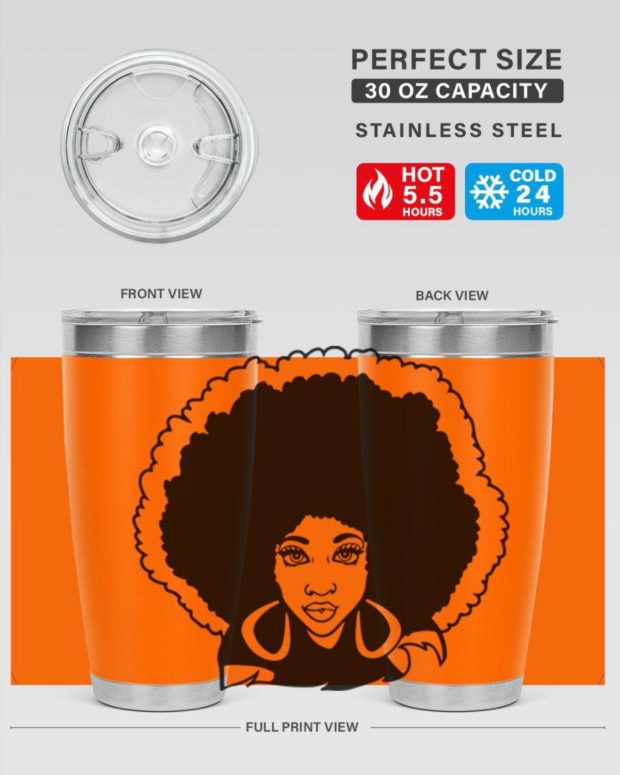 Black Women - Queen 60# Tumbler showcasing a stylish design with double wall vacuum insulation, perfect for hot and cold beverages.