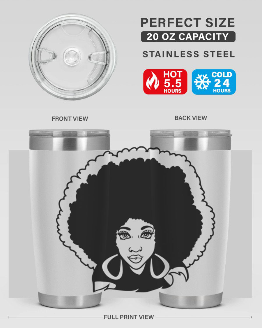 Black Women - Queen 60# Tumbler showcasing a stylish design with double wall vacuum insulation, perfect for hot and cold beverages.