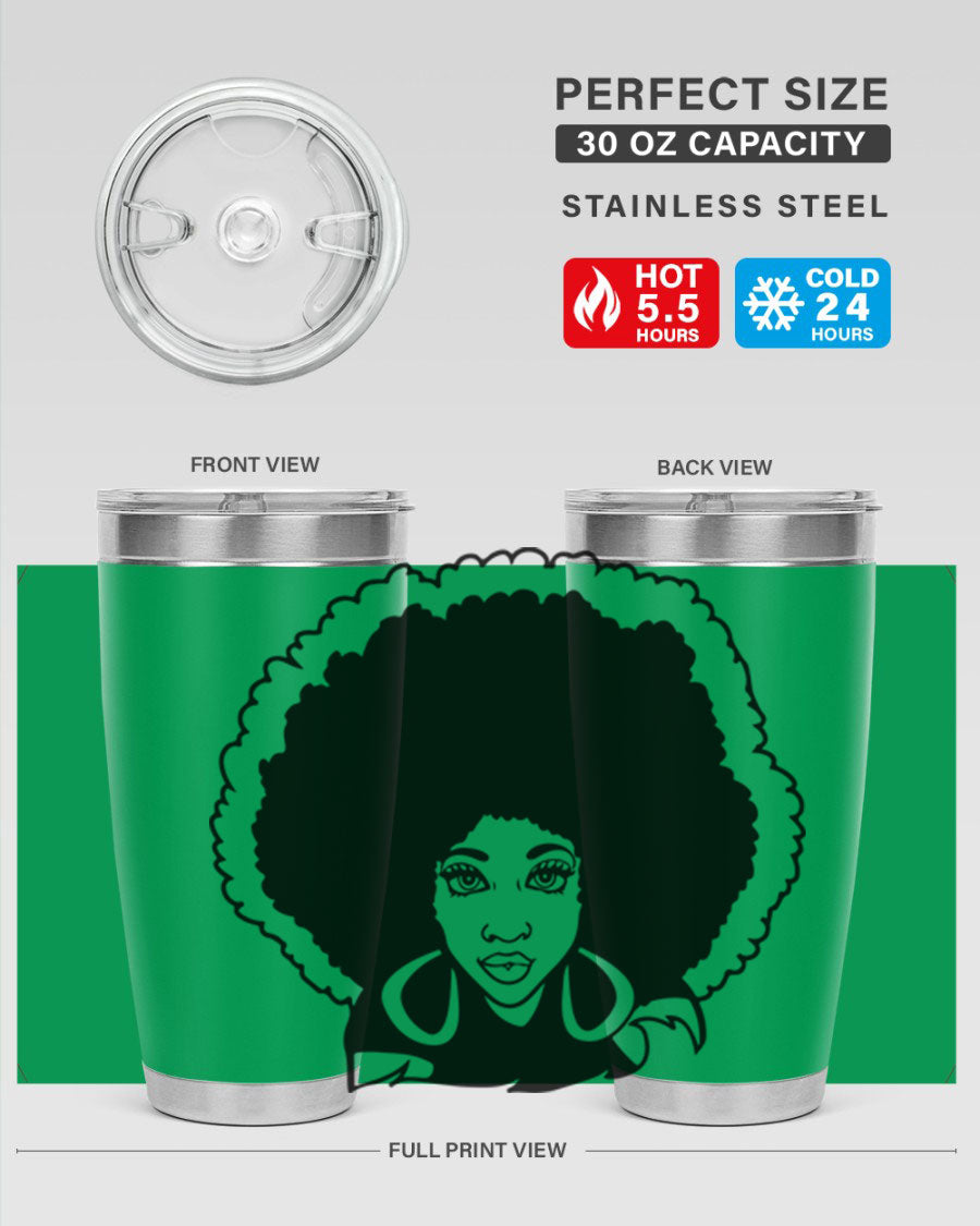 Black Women - Queen 60# Tumbler showcasing a stylish design with double wall vacuum insulation, perfect for hot and cold beverages.