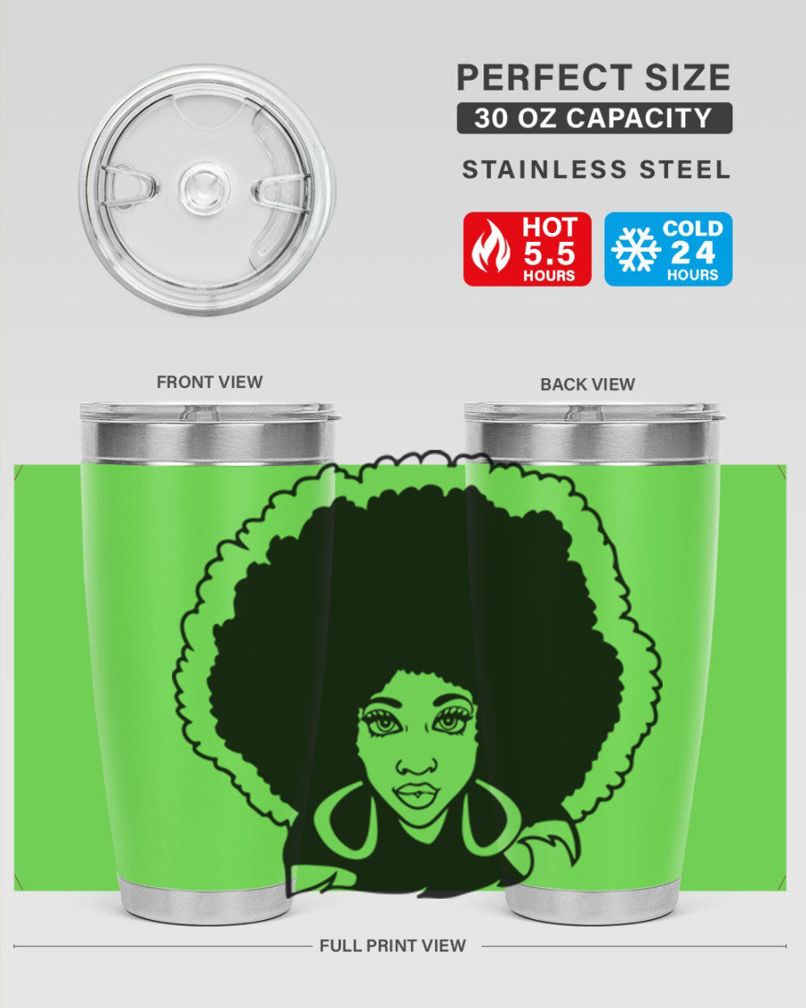 Black Women - Queen 60# Tumbler showcasing a stylish design with double wall vacuum insulation, perfect for hot and cold beverages.