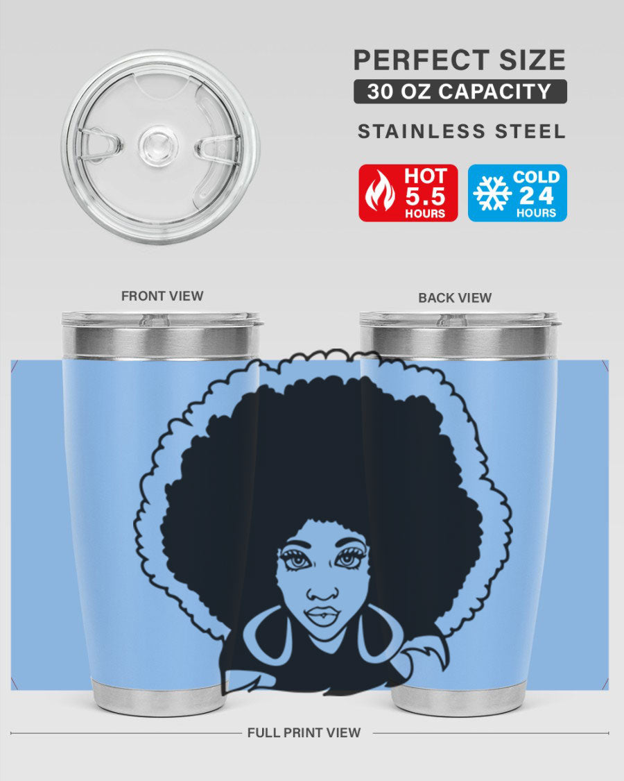 Black Women - Queen 60# Tumbler showcasing a stylish design with double wall vacuum insulation, perfect for hot and cold beverages.