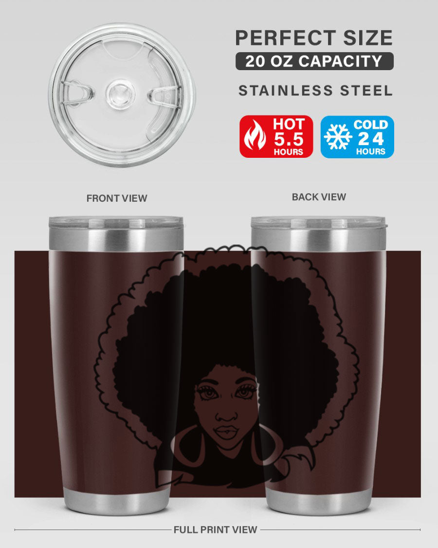 Black Women - Queen 60# Tumbler showcasing a stylish design with double wall vacuum insulation, perfect for hot and cold beverages.