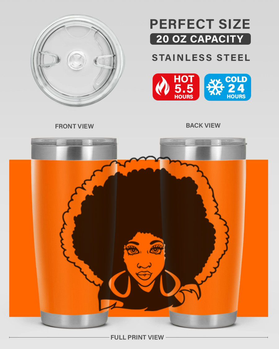 Black Women - Queen 60# Tumbler showcasing a stylish design with double wall vacuum insulation, perfect for hot and cold beverages.