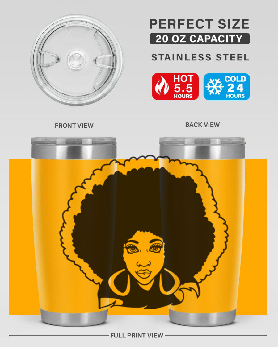 Black Women - Queen 60# Tumbler showcasing a stylish design with double wall vacuum insulation, perfect for hot and cold beverages.