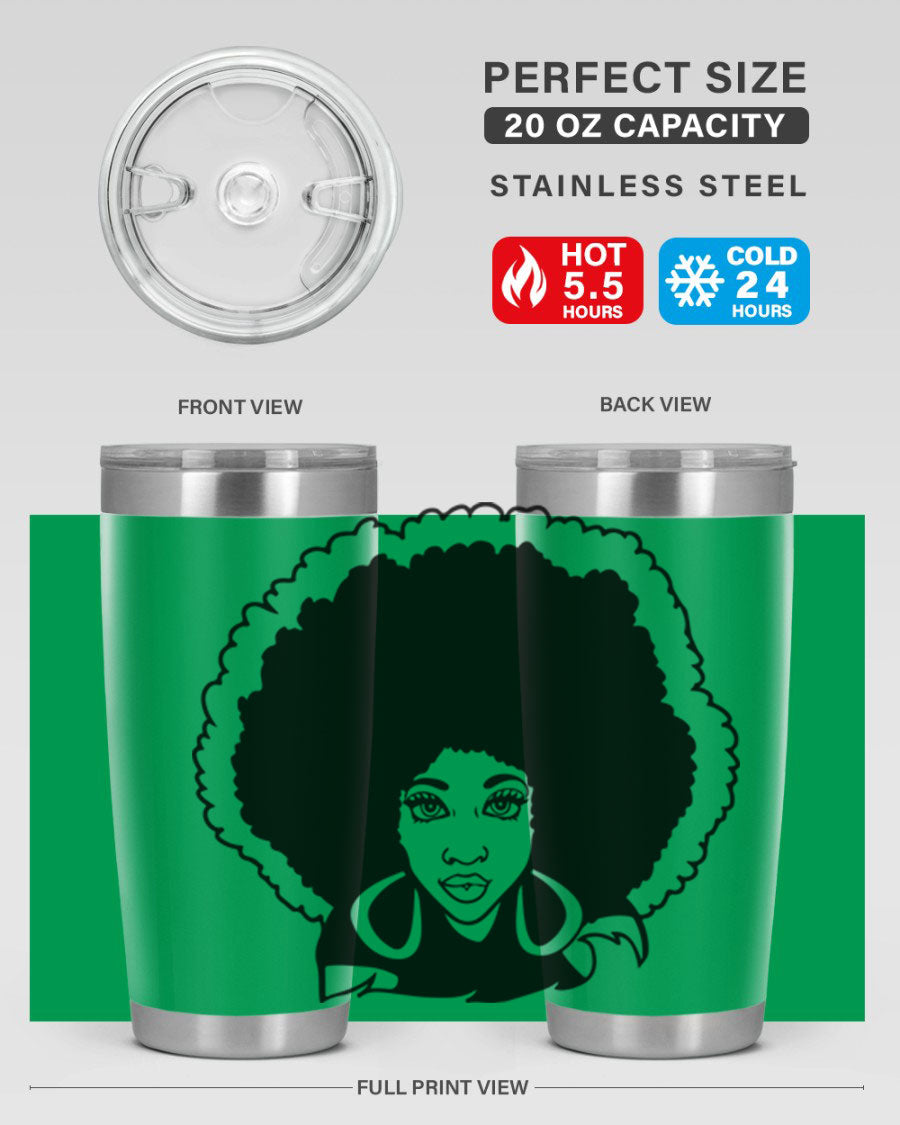 Black Women - Queen 60# Tumbler showcasing a stylish design with double wall vacuum insulation, perfect for hot and cold beverages.