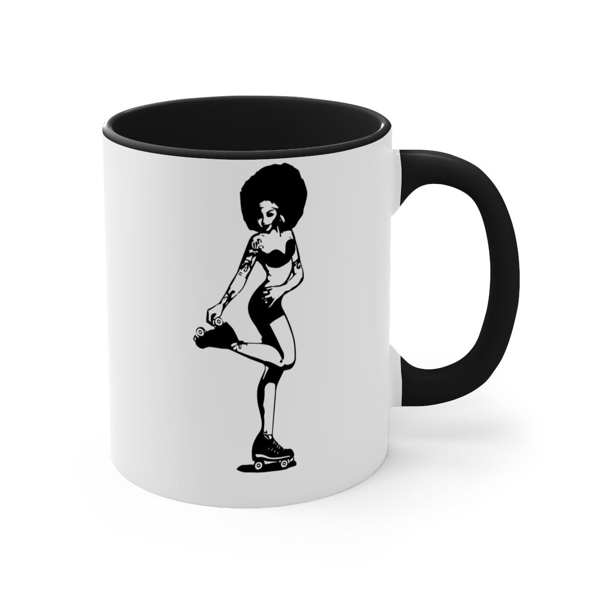 Black Women - Queen 62# Mug with colorful handle and glossy finish, available in multiple colors and sizes.