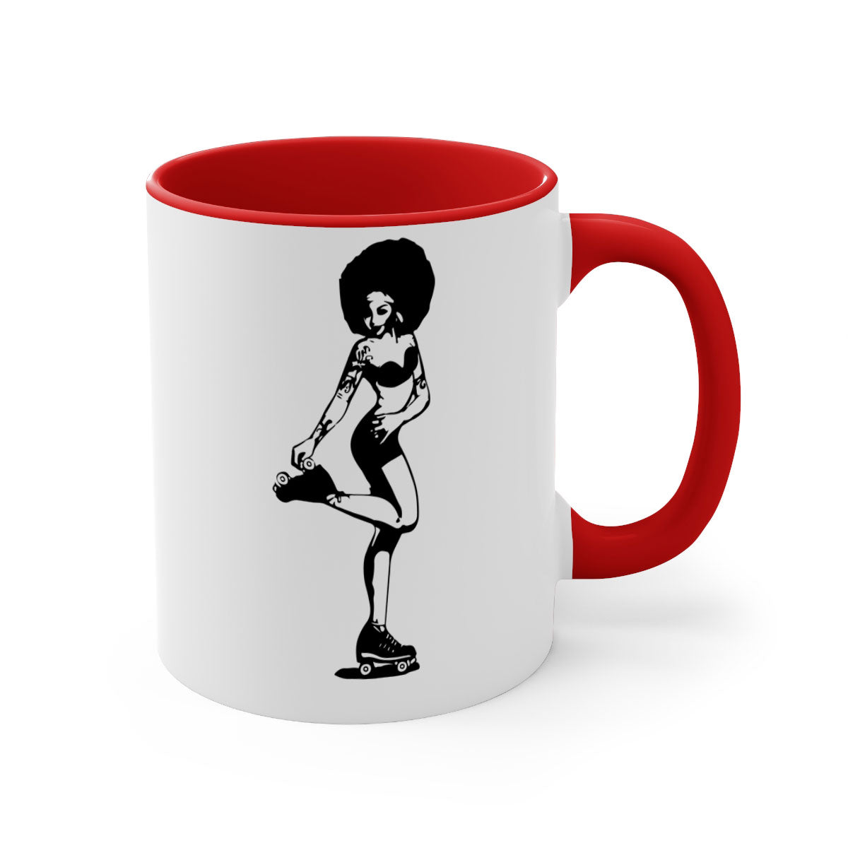 Black Women - Queen 62# Mug with colorful handle and glossy finish, available in multiple colors and sizes.