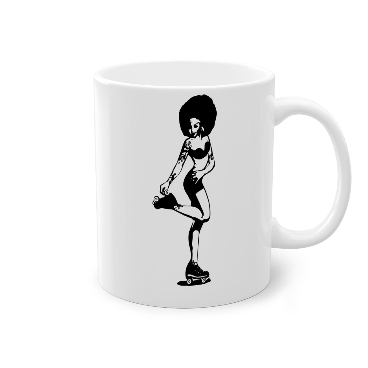 Black Women - Queen 62# Mug with colorful handle and glossy finish, available in multiple colors and sizes.