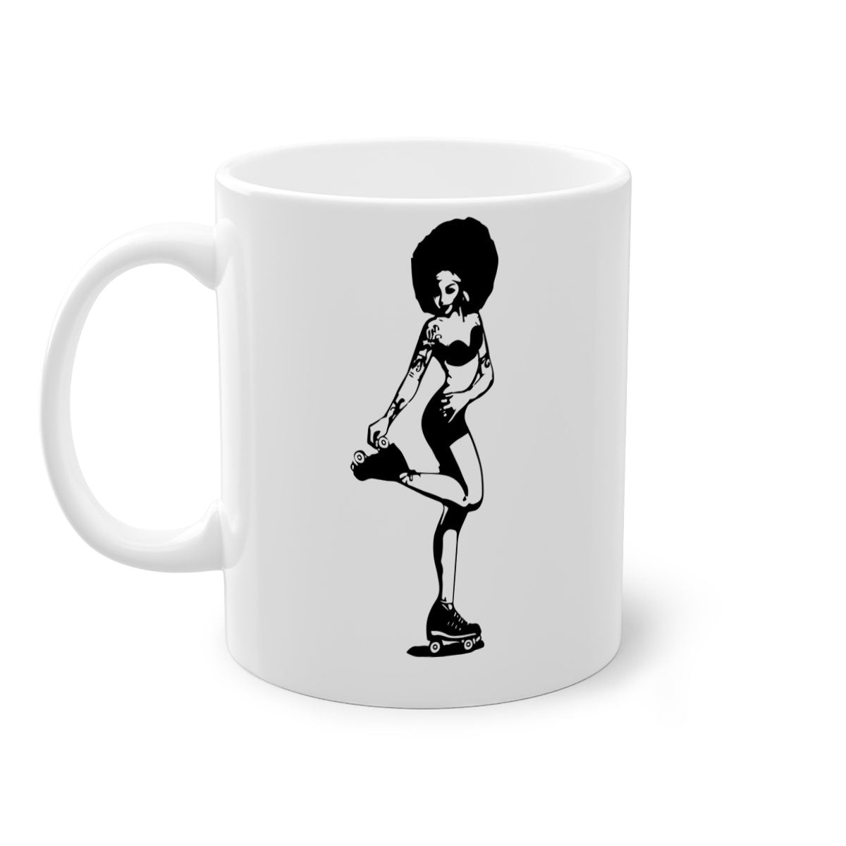 Black Women - Queen 62# Mug with colorful handle and glossy finish, available in multiple colors and sizes.