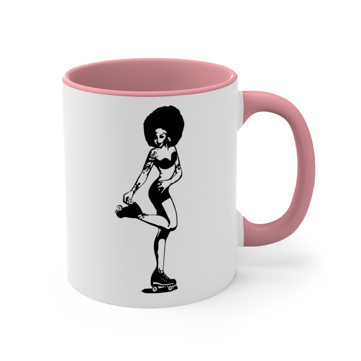 Black Women - Queen 62# Mug with colorful handle and glossy finish, available in multiple colors and sizes.