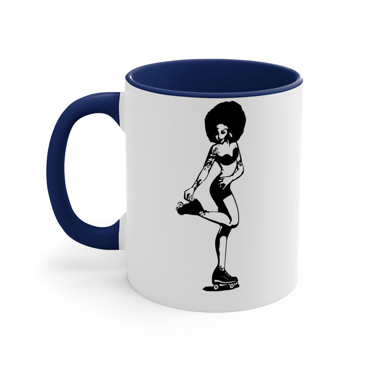 Black Women - Queen 62# Mug with colorful handle and glossy finish, available in multiple colors and sizes.