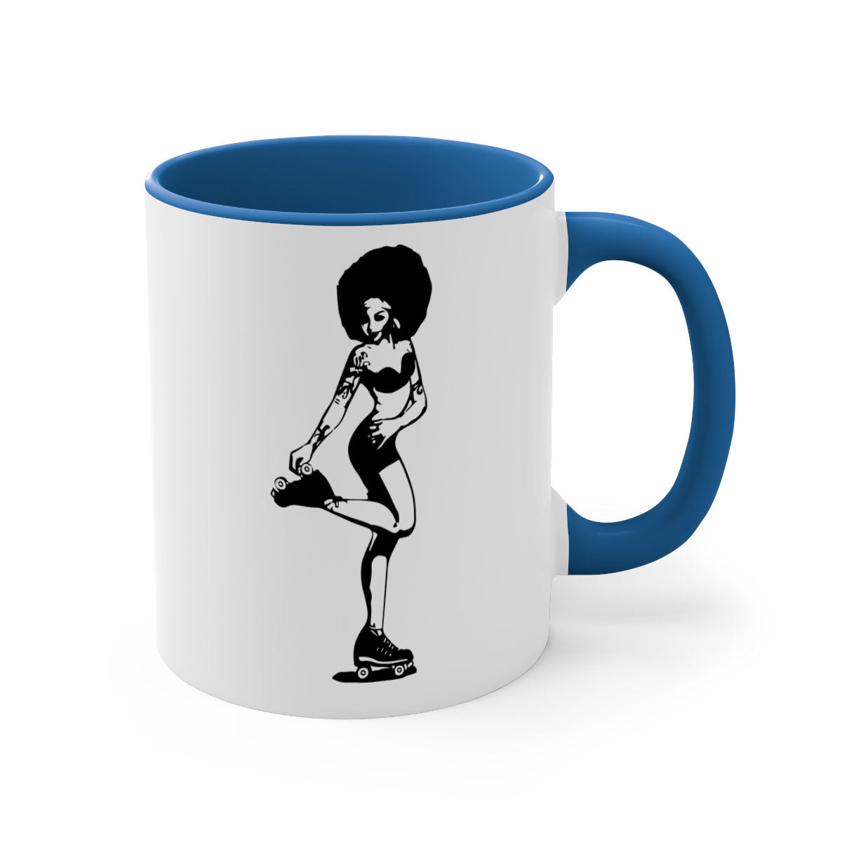 Black Women - Queen 62# Mug with colorful handle and glossy finish, available in multiple colors and sizes.