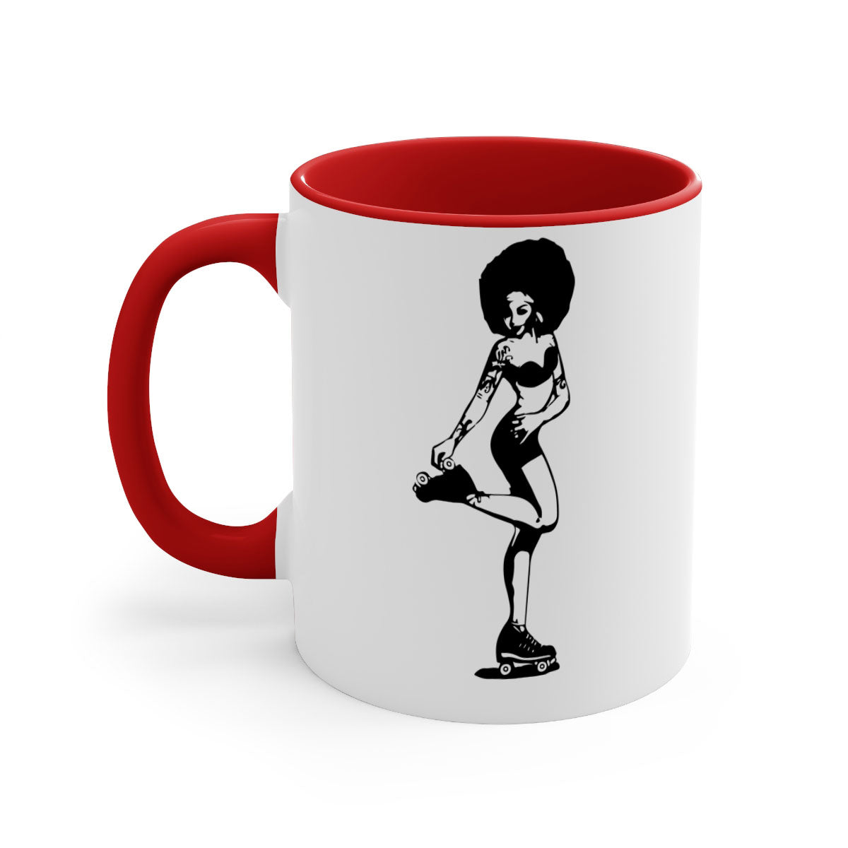 Black Women - Queen 62# Mug with colorful handle and glossy finish, available in multiple colors and sizes.