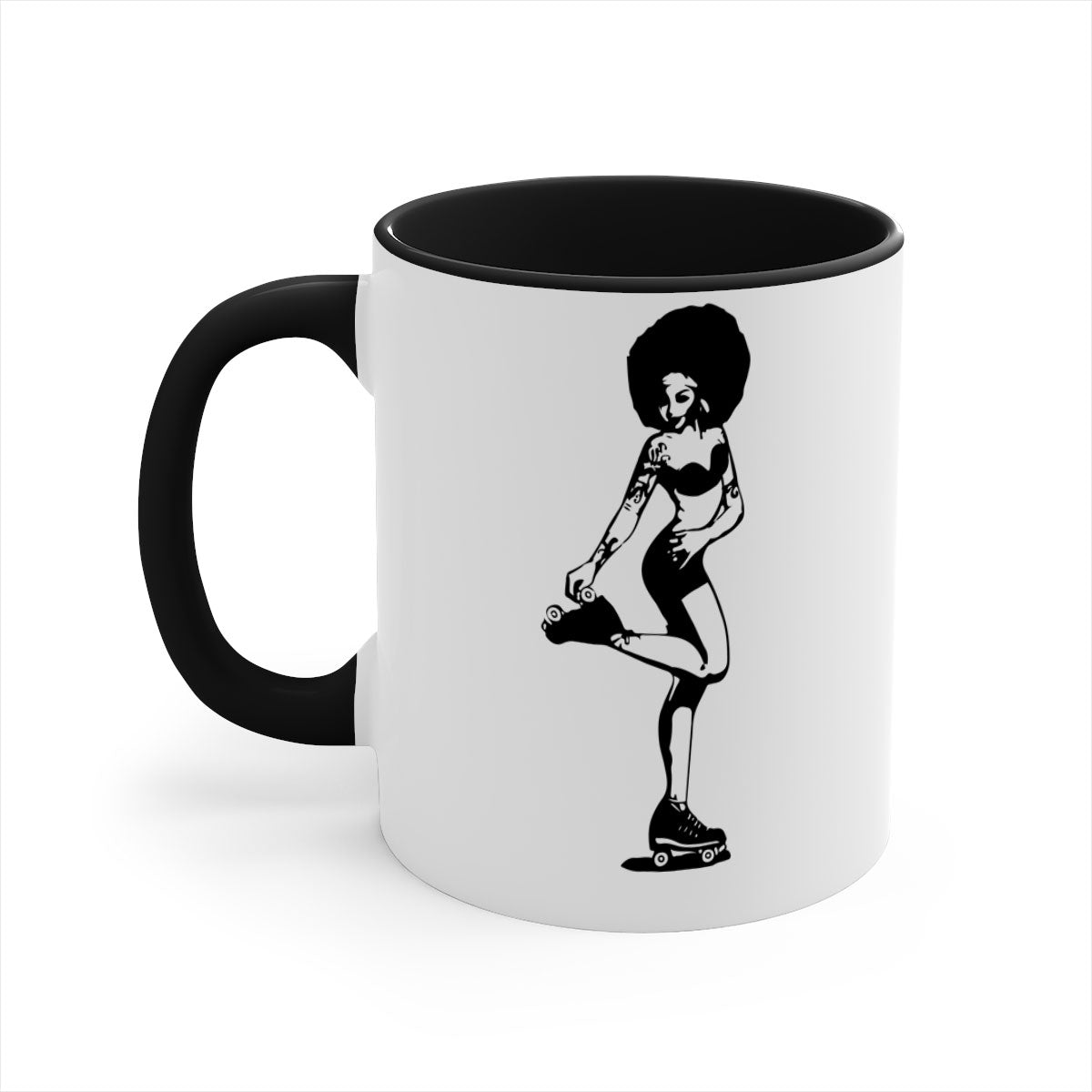 Black Women - Queen 62# Mug with colorful handle and glossy finish, available in multiple colors and sizes.