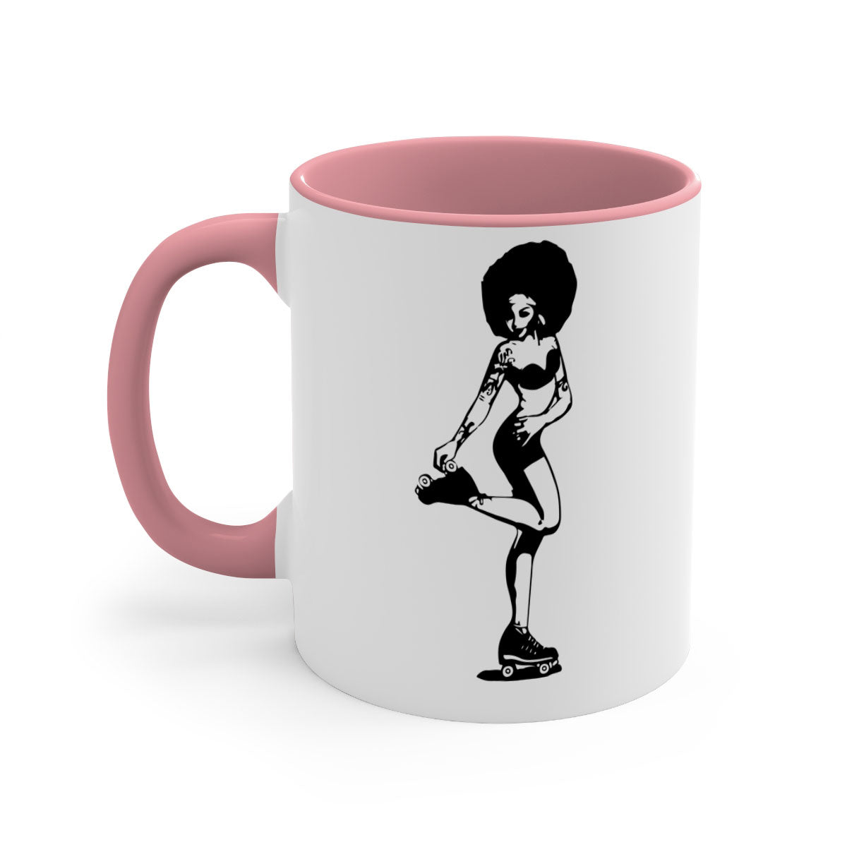 Black Women - Queen 62# Mug with colorful handle and glossy finish, available in multiple colors and sizes.