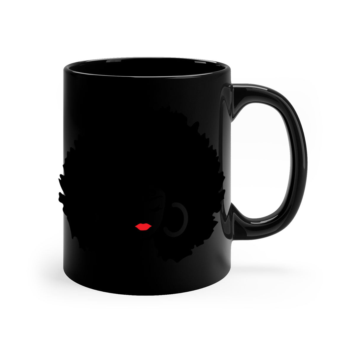 Black Women - Queen 63# Mug with colorful handle and glossy finish, available in multiple colors and sizes.