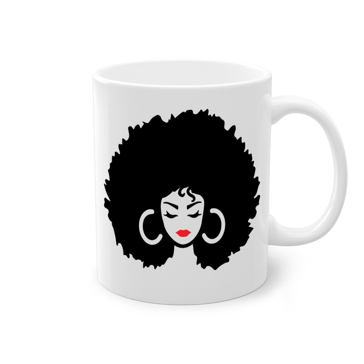 Black Women - Queen 63# Mug with colorful handle and glossy finish, available in multiple colors and sizes.