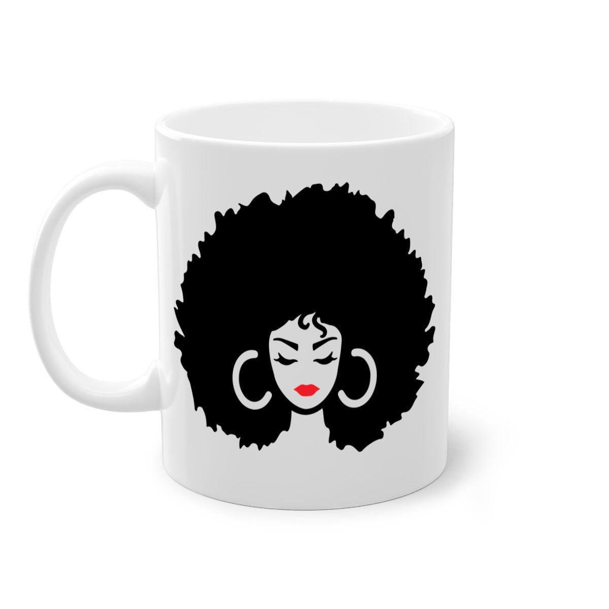 Black Women - Queen 63# Mug with colorful handle and glossy finish, available in multiple colors and sizes.