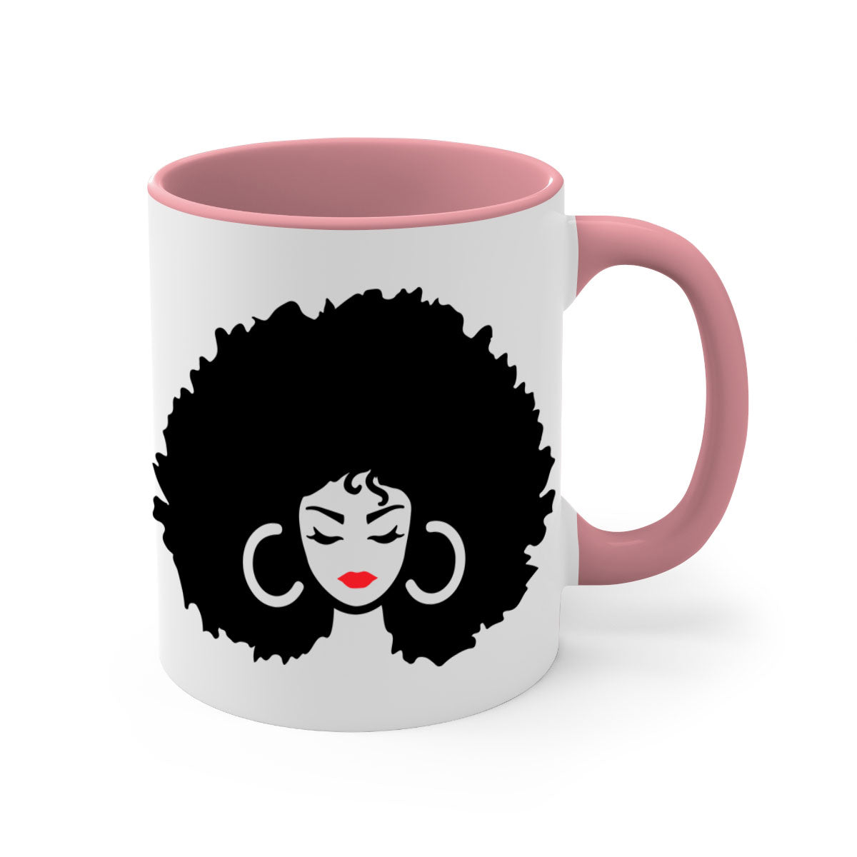 Black Women - Queen 63# Mug with colorful handle and glossy finish, available in multiple colors and sizes.